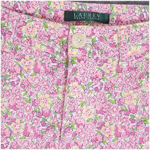 LAUREN RALPH LAUREN Pink Floral Chino Straight Leg 5-Pocket Pants Womens Size 4